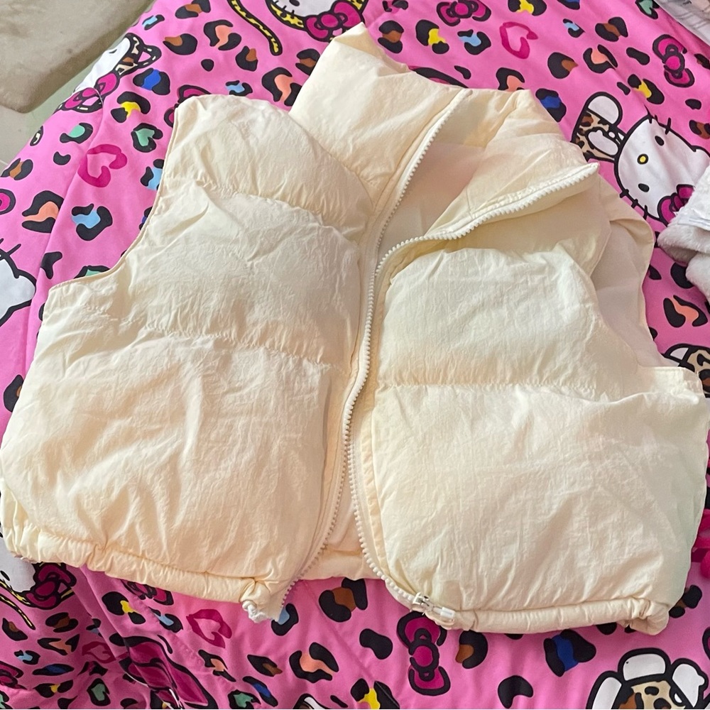 white puffer vest
